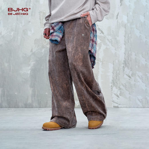 BJHG不计后果休闲裤子男款秋季2025新款复古做旧层次感灯芯绒长裤 商品图2