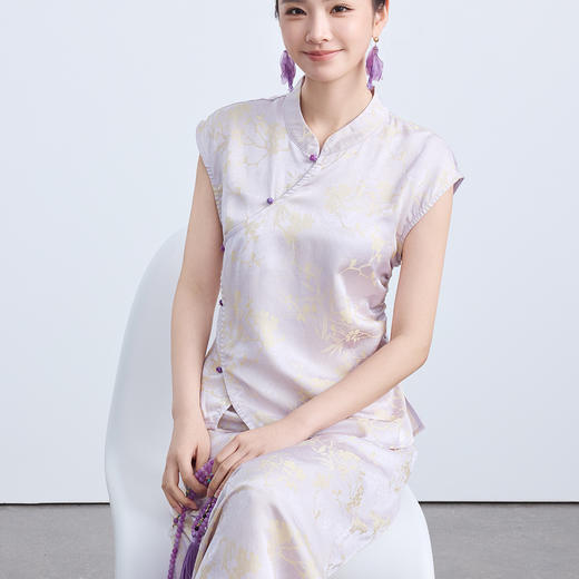 「自」全新升级【铂金会员266/天猫359/差价93】(03850)洛诗琳新中式复古提花半身裙2025夏季新款高腰显瘦A字女 商品图3