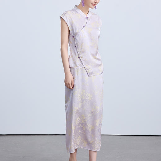 「自」全新升级【铂金会员266/天猫359/差价93】(03850)洛诗琳新中式复古提花半身裙2025夏季新款高腰显瘦A字女 商品图2