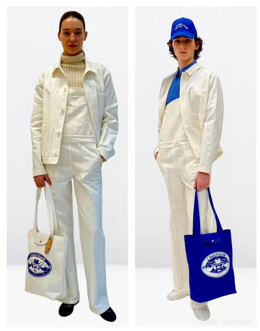 原单正品 LONGCHAMP X Constantin Riant 联名女包长柄单肩新款手提托特包，超轻自重 拍照超出片！

尺寸；38*28*11

蓝色，白色。 商品图0