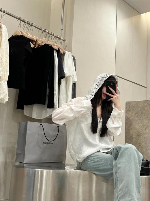 人间白月光天丝防晒钩花连帽衬衣 商品图10
