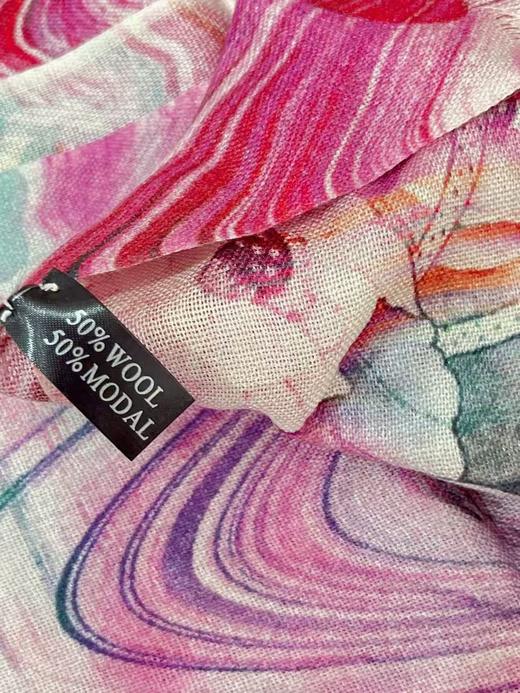 ｛特卖｝50%羊毛➕50%天然再生纤维 羊毛围巾花型八粉莲花～喜出 商品图3