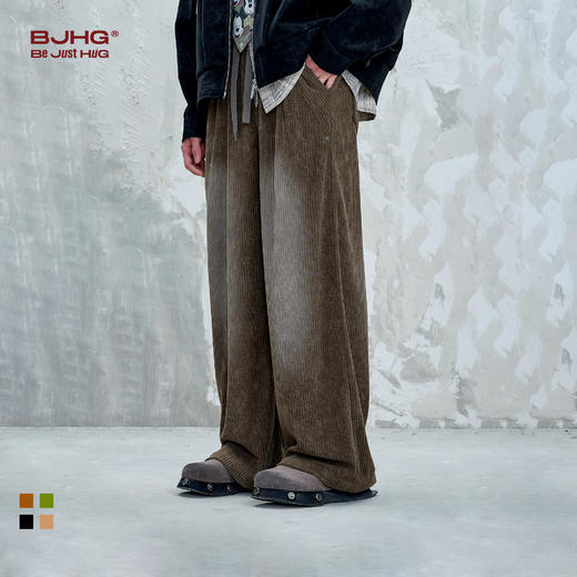 BJHG不计后果灯芯绒休闲裤子男款秋季2025新款潮牌复古直筒长裤女 商品图0