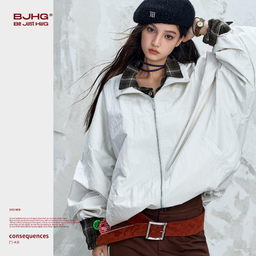 BJHG不计后果美式夹克外套男女款秋季2025新款情侣高级光泽感皮衣 商品图1