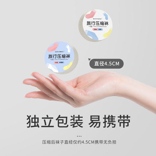 【一次抢10对】一次性袜子「旅行神器⚡袜子还能这样省空间！一次性压缩袜，4.5cm轻松装进口袋，出差旅游必备！」  商品图2