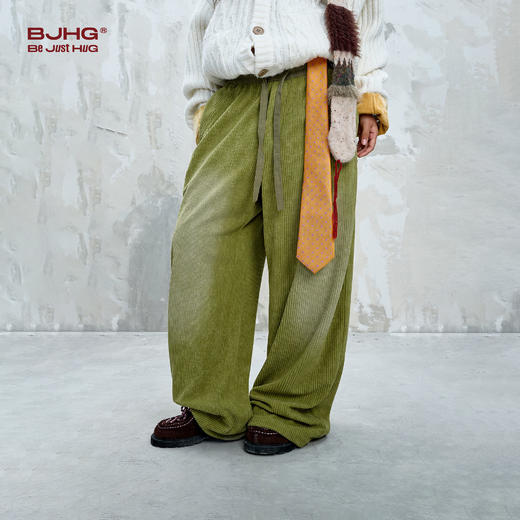 BJHG不计后果灯芯绒休闲裤子男款秋季2025新款潮牌复古直筒长裤女 商品图4
