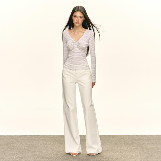 Ariseism 美式复古休闲长裤女秋季新款白色裤子 商品图4