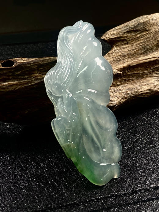 【FC0039】翡翠冰飘绿蝴蝶仙子挂件  冰润通透 美观大气 商品图0