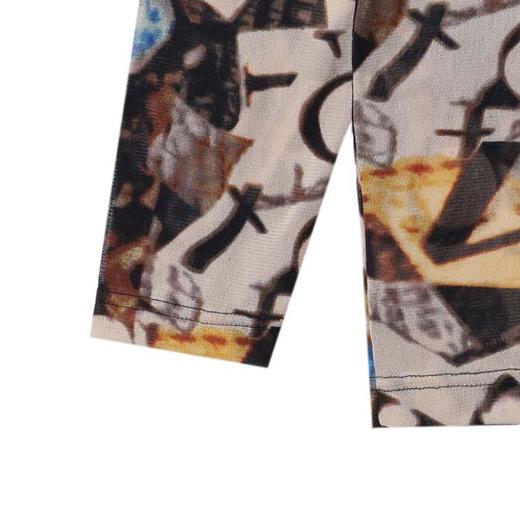 T4361SDSA秋季新款男士痞帅潮牌美式扎染撞色字母图案圆领长袖T恤百搭 商品图4