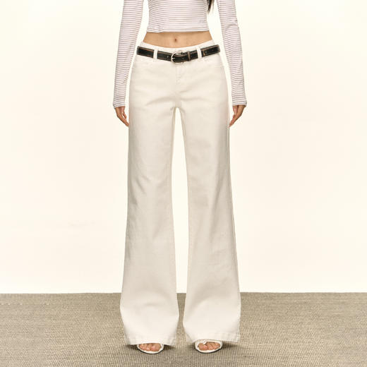 Ariseism 美式复古休闲长裤女秋季新款白色裤子 商品图2