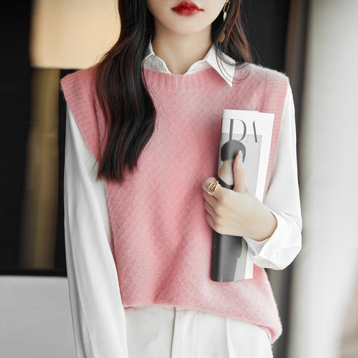 Avann阿曼衣无缝圆领简约羊毛马甲ZM061 商品图7