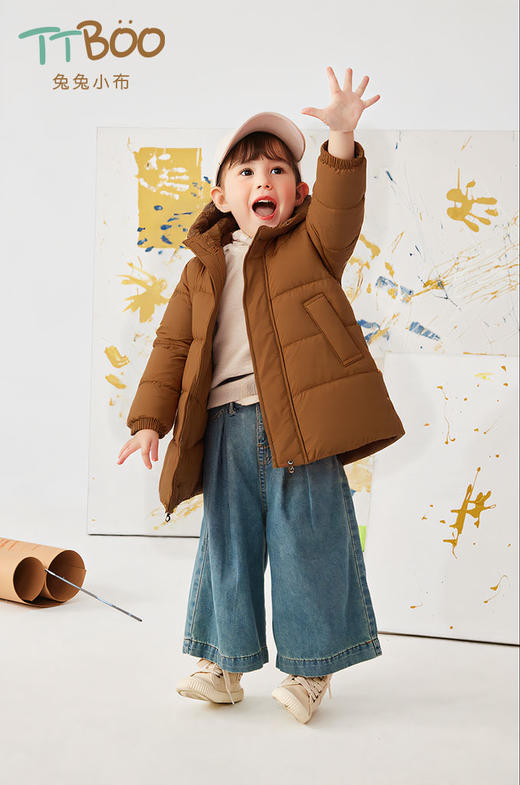 兔兔小布蓬松宽版绗线小童外套 商品图0