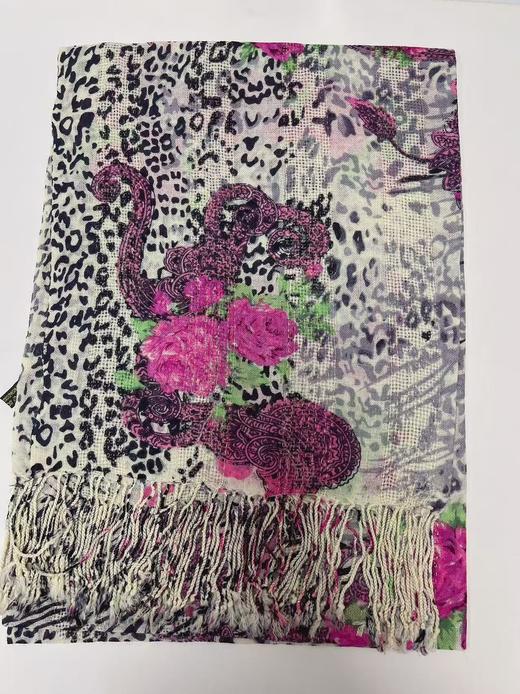 ｛特卖｝100%羊毛围巾花型十九斑马纹花卉～喜出 商品图1