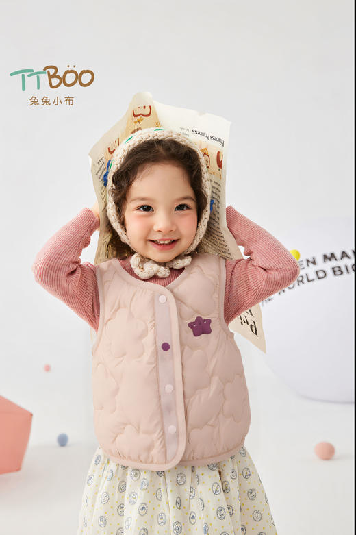 兔兔小布星星绗线立体星星羽绒马甲 商品图5