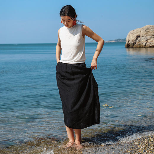 绽放462朵/【黑白灰系列·巴黎夏日】莱赛尔醋酸桑蚕丝混纺背心女 商品图3