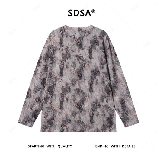 T4359SDSA秋季新款男士痞帅潮牌扎染圆领长袖T恤百搭宽松设计师上衣 商品图5