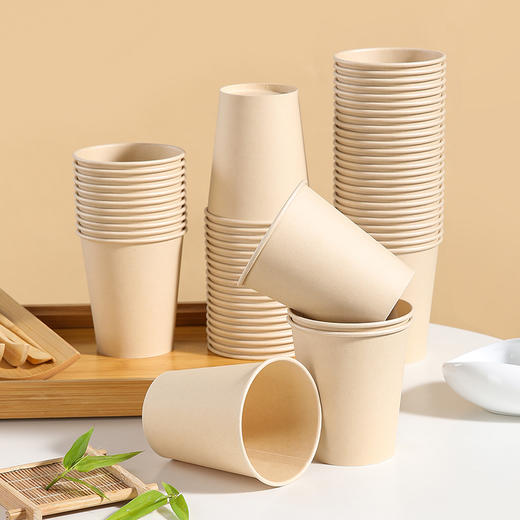 【批发】美丽雅一次性本色纸杯大号家用原本纸浆无漂白 80个/袋 商品图1