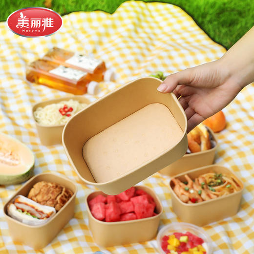 【批发】美丽雅方形牛皮纸餐盒1000ML*10 商品图2