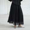 绽放453朵/【黑白灰系列·白日焰火】桑蚕丝棉压褶半身裙旅行长裙 商品缩略图1