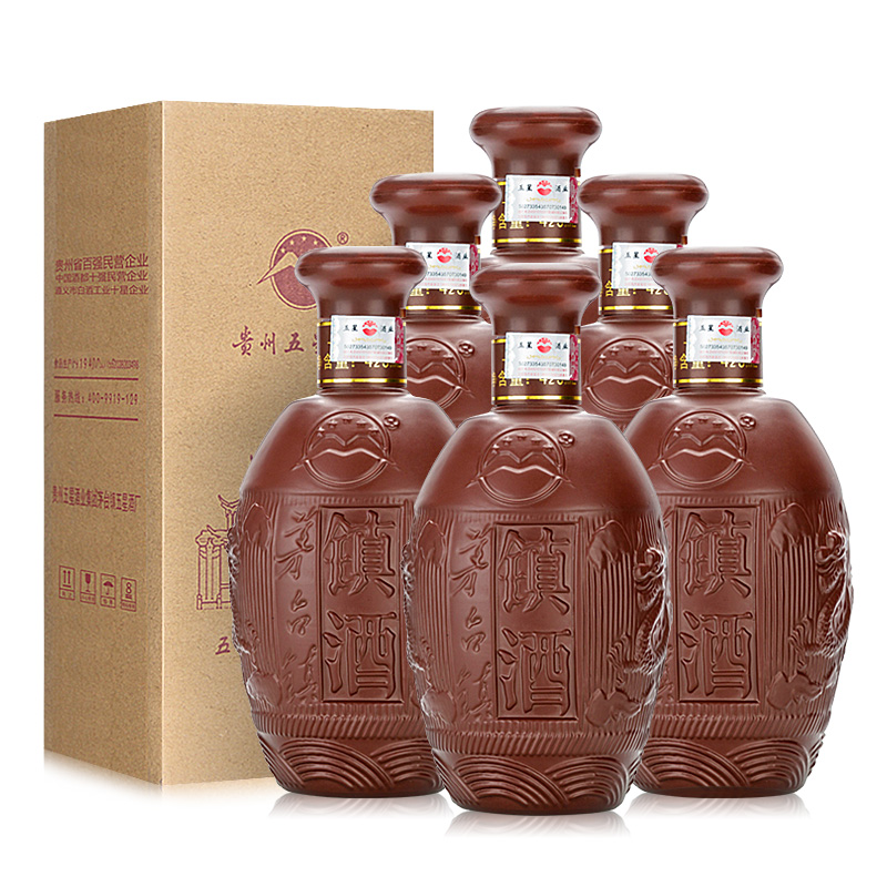 【贵州人爱喝的酒】五星酒厂直营 镇酒土坛 酱香型粮食白酒425ml*6瓶整箱装