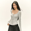 Ariseism 美式复古设计感长袖T恤女秋季新款辣妹修身上衣 商品缩略图1