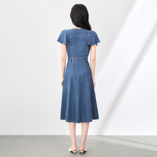 「高货wl」全新升级【铂金会员358/天猫479/差价121】(93030)洛诗琳气质薄款天丝牛仔连衣裙2025夏季法式复古收腰裙子wl93030 商品图1