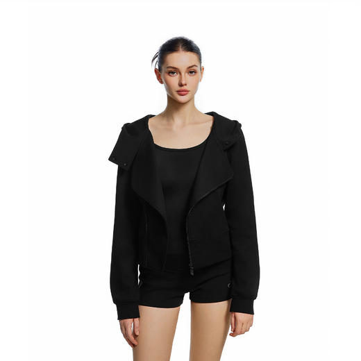 【限时7折】FDR官方店 双拉链保暖空气层连帽卫衣外套女秋季运动开衫长袖上衣 商品图2