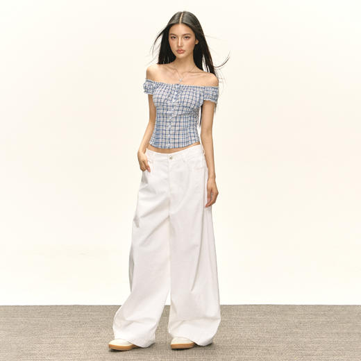 Ariseism 美式复古设计感短袖t恤女夏季新款辣妹修身上衣 商品图3