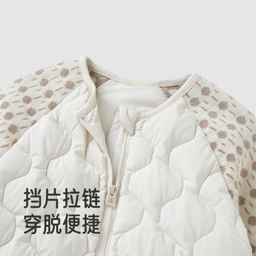【高定系列】英氏婴儿衣服秋冬季针织提花羽绒连体衣羊绒羽绒服超韧绒 商品图2