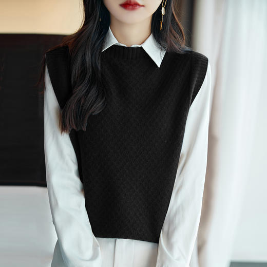 Avann阿曼衣无缝圆领简约羊毛马甲ZM061 商品图13