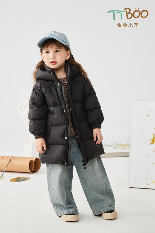 兔兔小布蓬松宽版绗线小童外套 商品图4