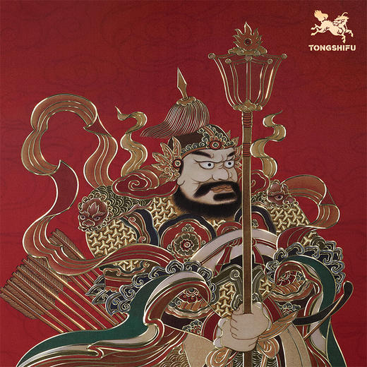 铜师傅 手工錾刻《门神纳福（一对）》客厅玄关画沙发背景墙挂画 商品图3