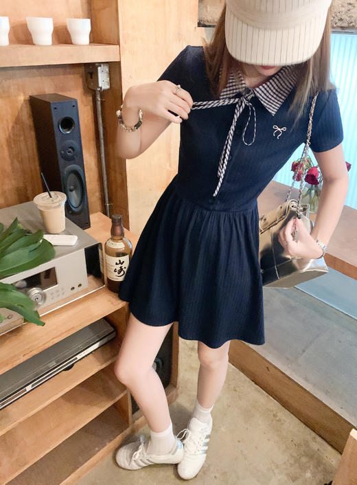 【169元任选2件】最后一波现货！学院风POLO领系带连衣裙 商品图6