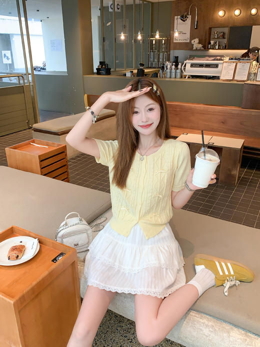 【149元任选2件】 现货！针织蝴蝶结短袖 商品图5