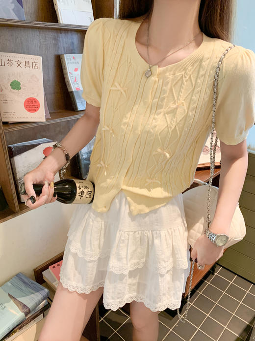 【149元任选2件】 现货！针织蝴蝶结短袖 商品图7