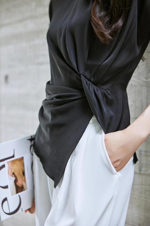 商场品牌含桑蚕丝不规则小衫显瘦珍珠衫 商品图9