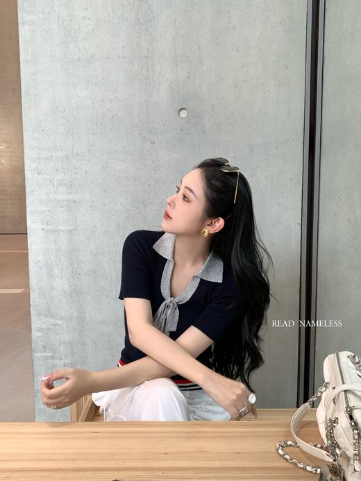 Read Nameless /Tb风藏青色蝴蝶结针织上衣 2025/7/28 商品图3