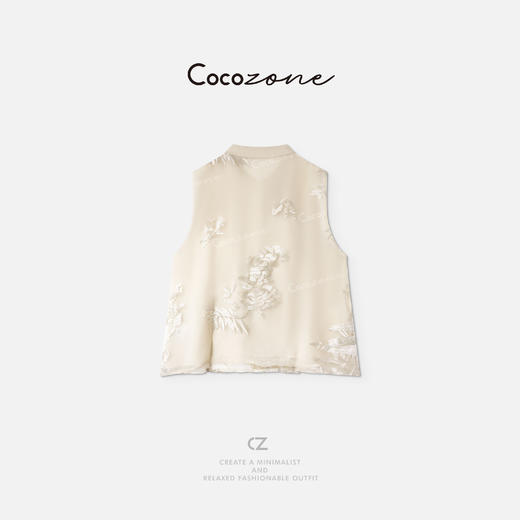 COCO ZONE 刘一一   “绣花丹青”小立领盘扣古典马甲 CD2A1672 商品图1