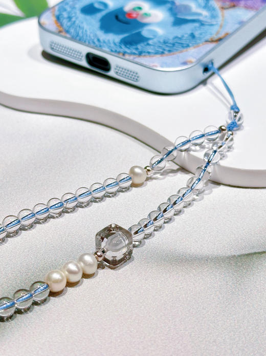 国风原创新中式酒红石榴石水晶橄榄石碧玉手机链手机挂件手腕绳淡水珍珠彩虹蜜蜡南红 商品图8