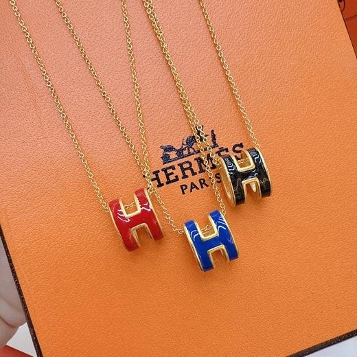 爱玛仕经典新款珐琅H项链锁骨链发 配全套包装 商品图5