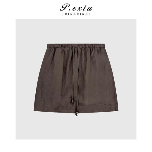 04-3潘依绣丁丁宠粉100%苎麻肌理感透气V领衬衫短裙套装 SH0107 商品图2