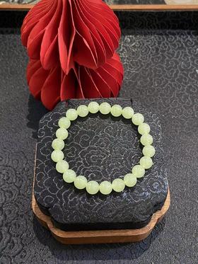 【于田产和田玉帝王青卡8mm手串】出证书，发货1~5天，48小时鉴赏期