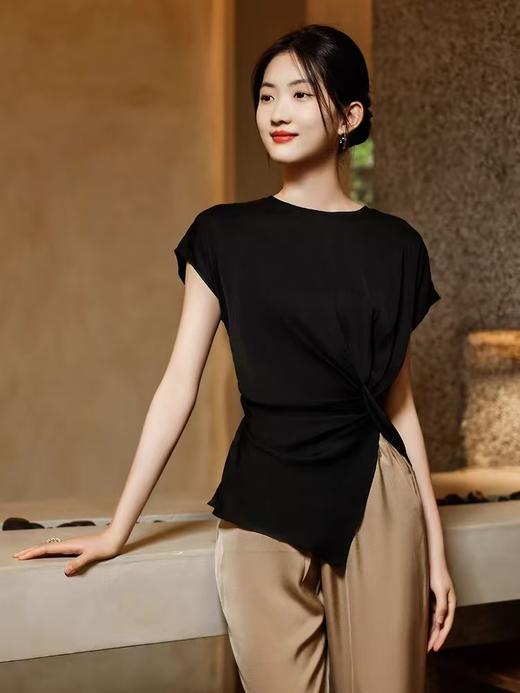 商场品牌含桑蚕丝不规则小衫显瘦珍珠衫 商品图8