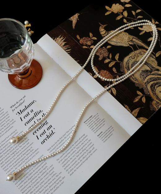 宝藏款多种戴法施华洛珍珠项链时髦超长多层叠戴衬衫毛衣链 商品图2