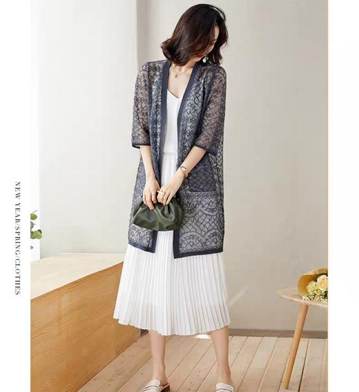 天丝莱赛尔精致薄款镂空防晒中长开衫空调衫 商品图13