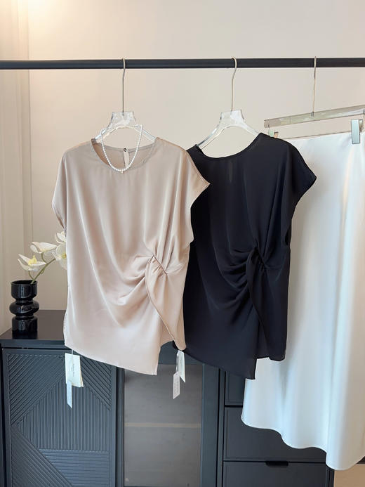 商场品牌含桑蚕丝不规则小衫显瘦珍珠衫 商品图10