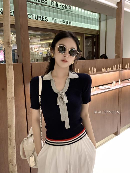 Read Nameless /Tb风藏青色蝴蝶结针织上衣 2025/7/28 商品图9