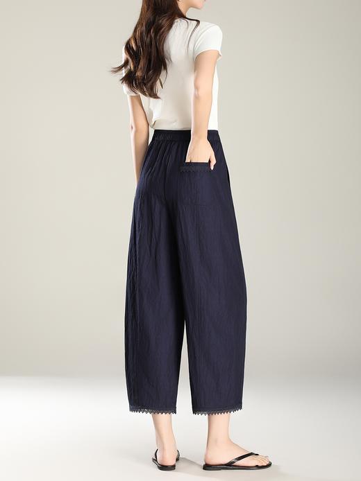 新款超薄凉快阔腿休闲气球八分裤睫毛裤 商品图9