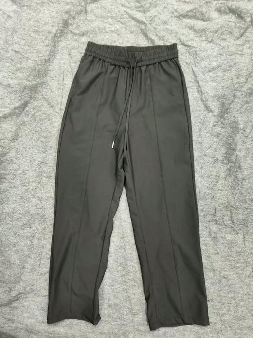 黑色拼接抽绳口袋运动长裤 商品图2