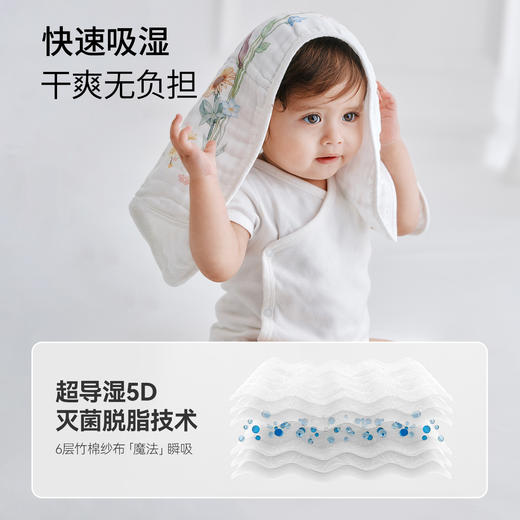 【云优选】BUBBLE TREE竹棉纱布长巾（六层）两条装 商品图3